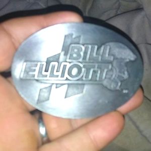 Pewter oval Bill Elliott belt buckle